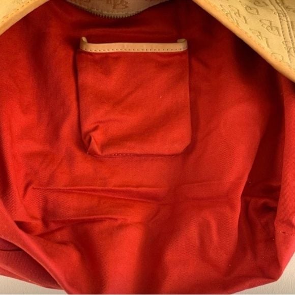 Vintage Y2K Dooney & Bourke tan and brown canvas signature hobo Shoulder Bag 10