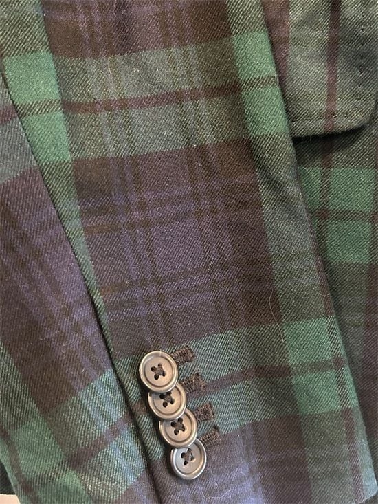 Lands’ End Women’s Black Watch Plaid Wool Blazer Size 12 7