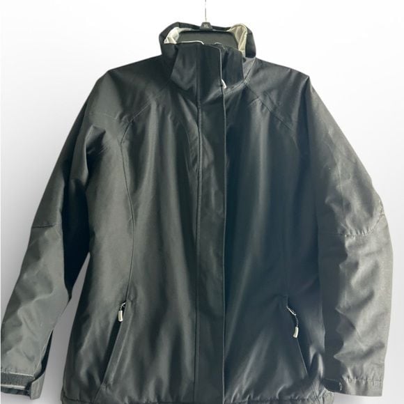 Lands' End Women’s Performance Puffer Jacket Black Size MP 10-12 3