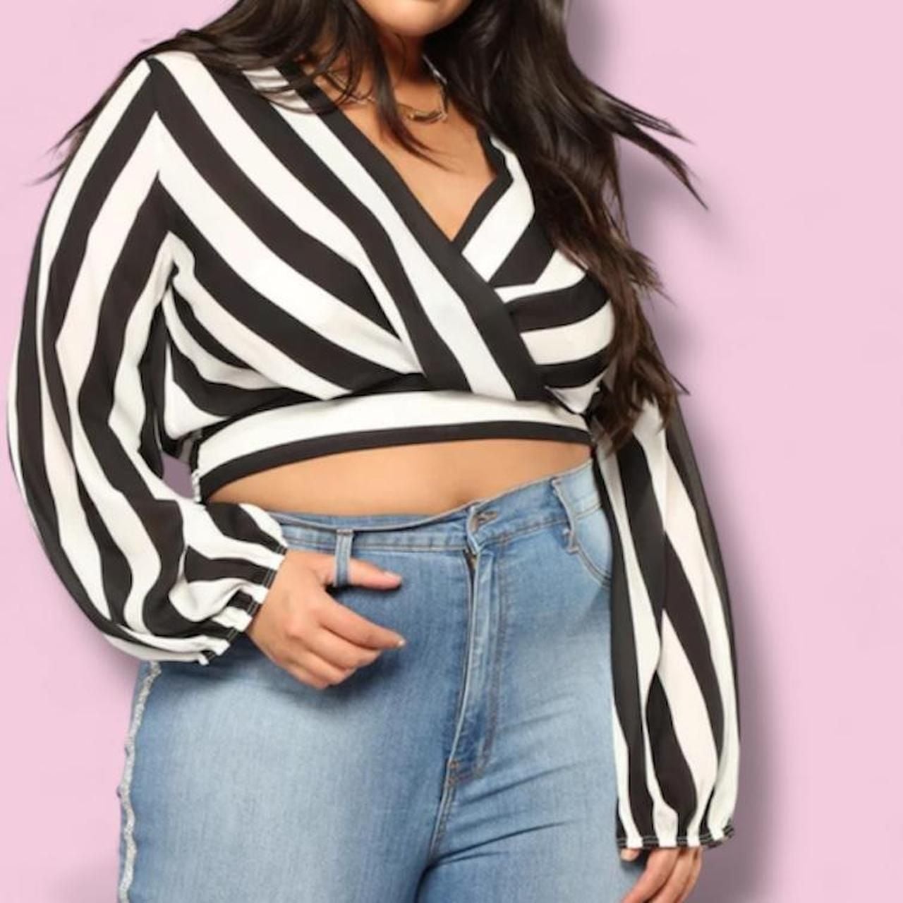 Touch Me Striped Wrap Front Crop Top 3