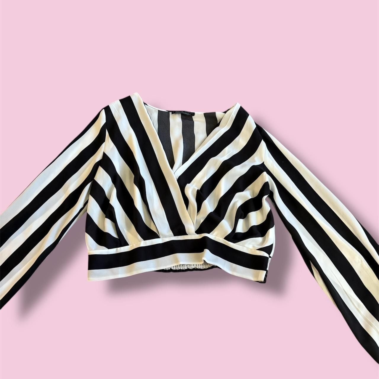 Touch Me Striped Wrap Front Crop Top 4