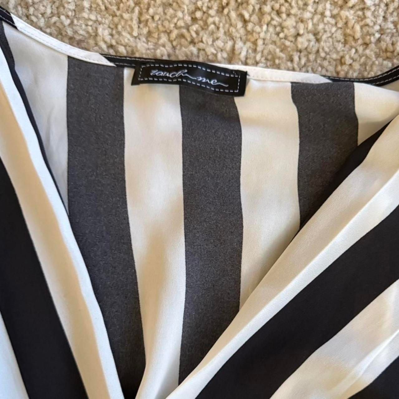 Touch Me Striped Wrap Front Crop Top 5
