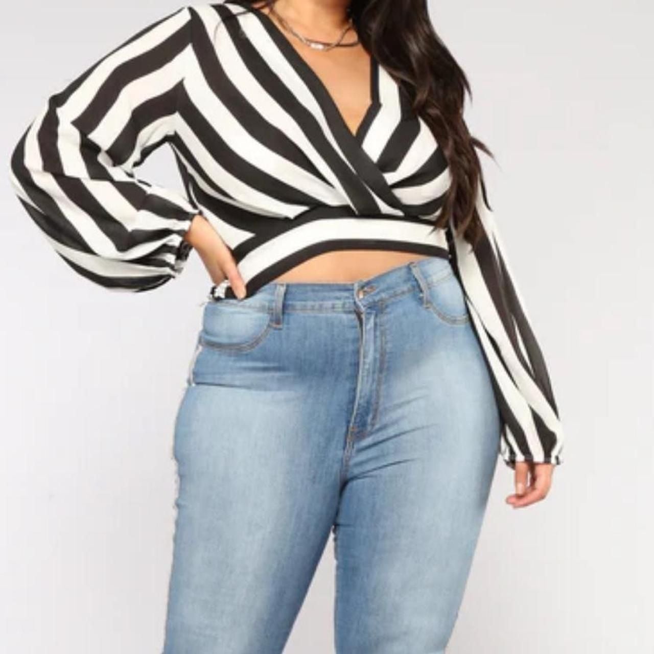 Touch Me Striped Wrap Front Crop Top 9