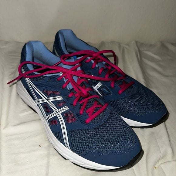 Asics Women's Navy and Magenta Athletic Shoes 1