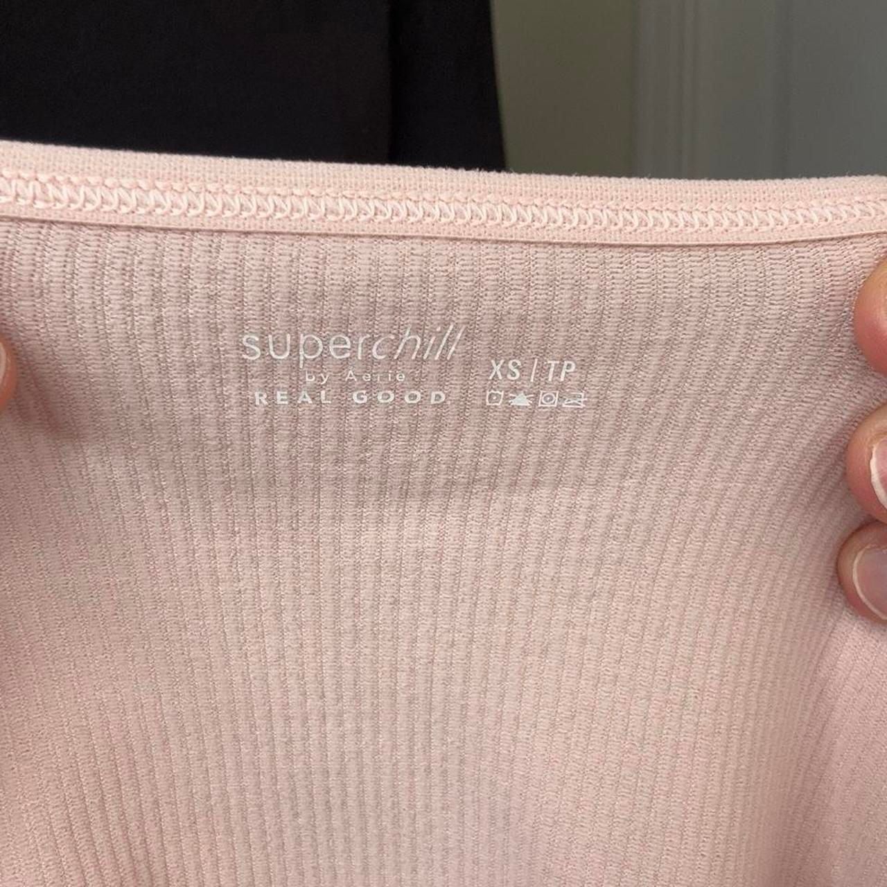 Aerie Superchill Real Good Ribbed Lace Trim Crop Top 6