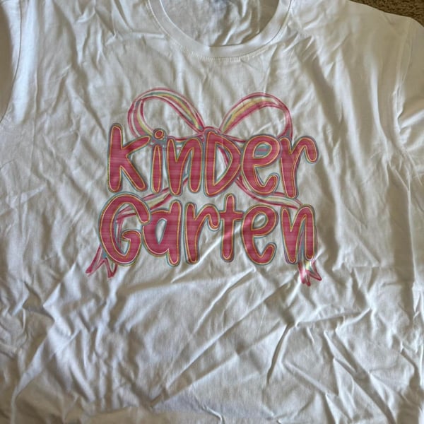 Unbranded Coquette Pink Bow Kindergarten Graphic T-Shirt
