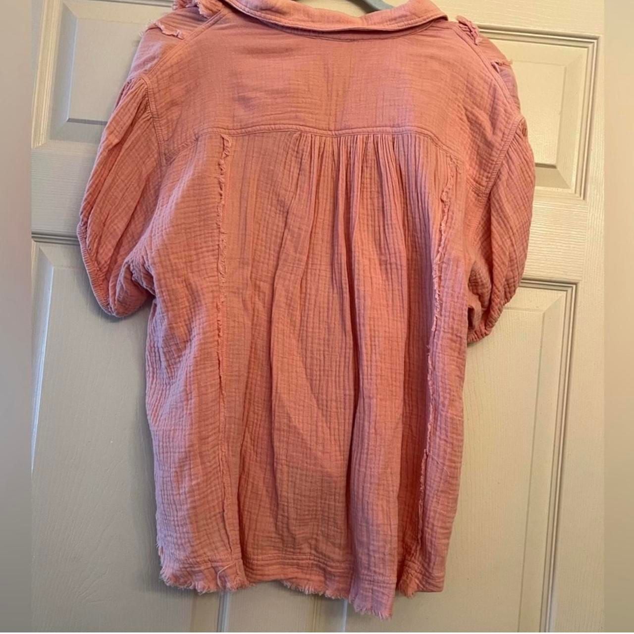 Jodifl Ruffled Button Front Gauze Blouse 9