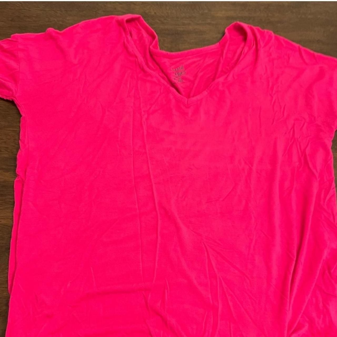 Pink Rose Sweet Tea's Hot Pink V-Neck Long Sleeve Tee 2