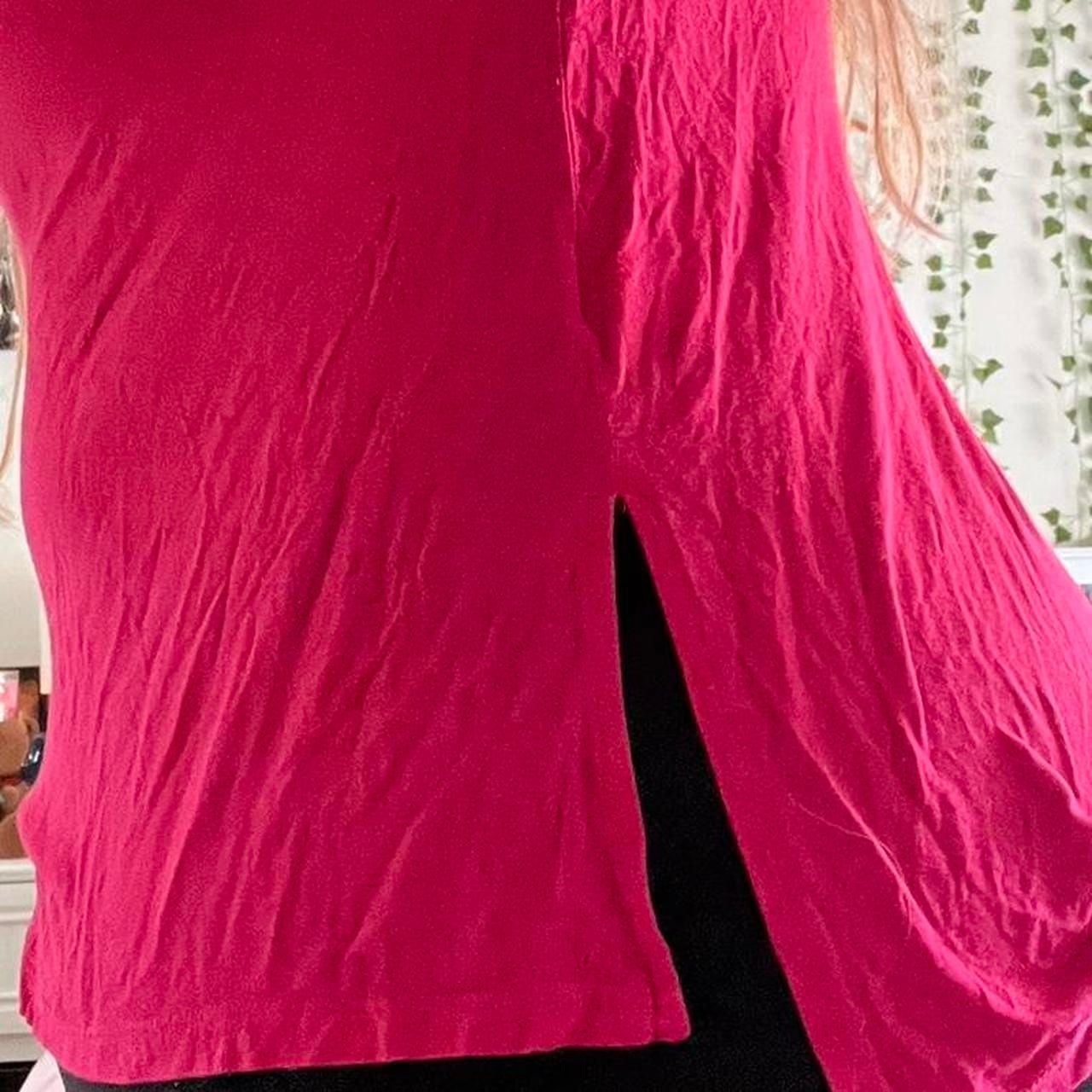 Pink Rose Sweet Tea's Hot Pink V-Neck Long Sleeve Tee 3