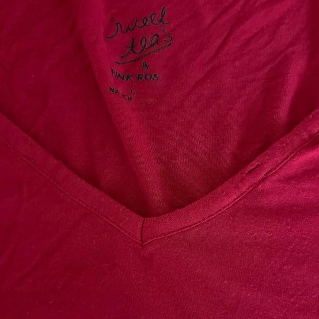 Pink Rose Sweet Tea's Hot Pink V-Neck Long Sleeve Tee 4