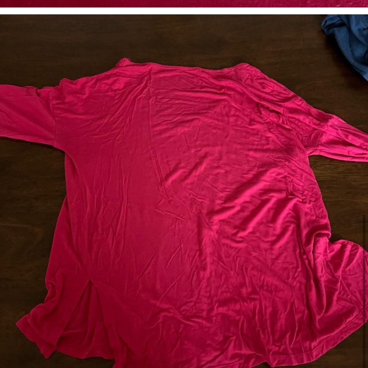 Pink Rose Sweet Tea's Hot Pink V-Neck Long Sleeve Tee 5
