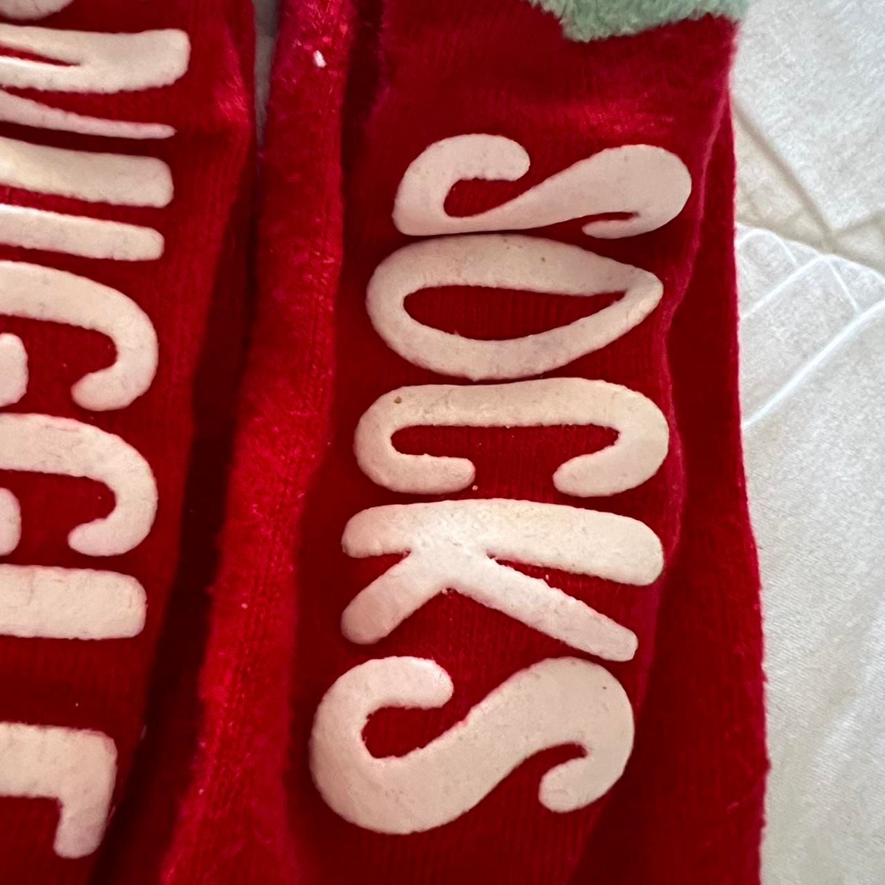 Snuggle Polka Dot Fuzzy Gripper Holiday Socks 2