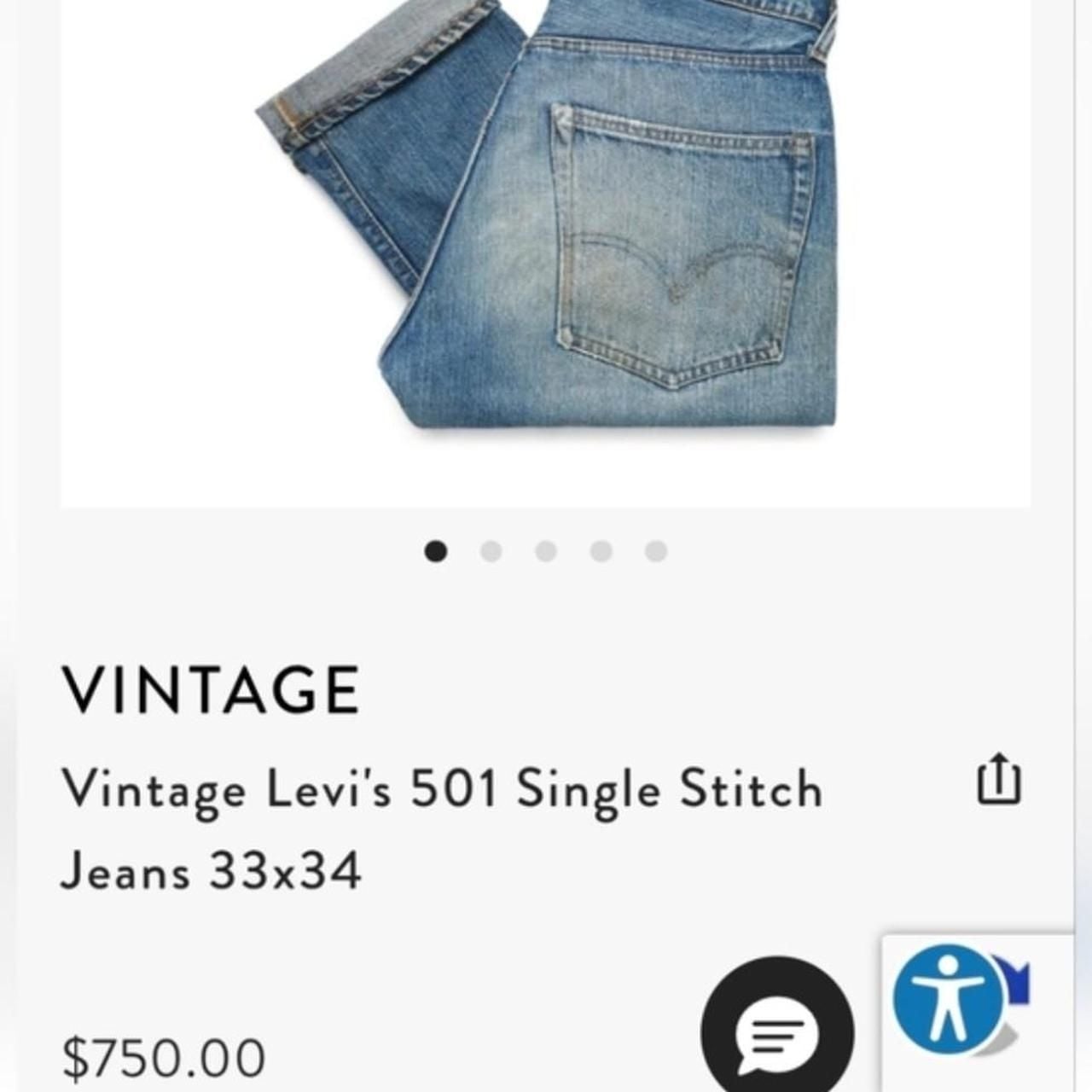 Levi's 501 Original Big E Premium Leather Patch Jeans 8