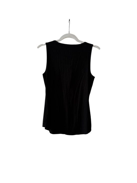 White House Black Market Sleeveless Lace-Up Black Tank Top Size XS 3