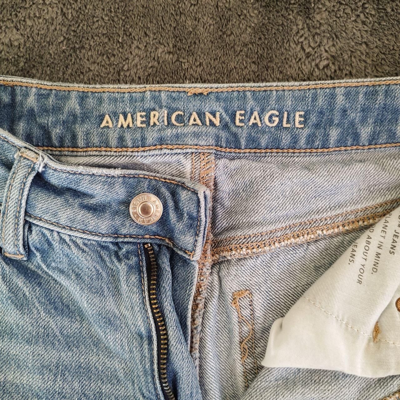 American Eagle Upcycled Patchwork Distressed Mom Jeans 4