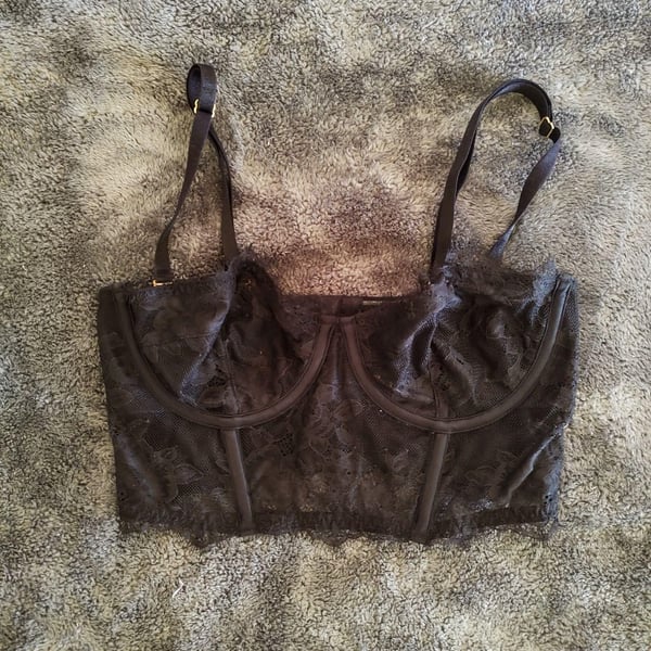 Victoria's Secret Archives Black Lace Bustier Corset Top