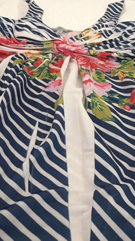 Charlotte Russe Floral & Stripe Twist-Front Tank Top - Size XS 5