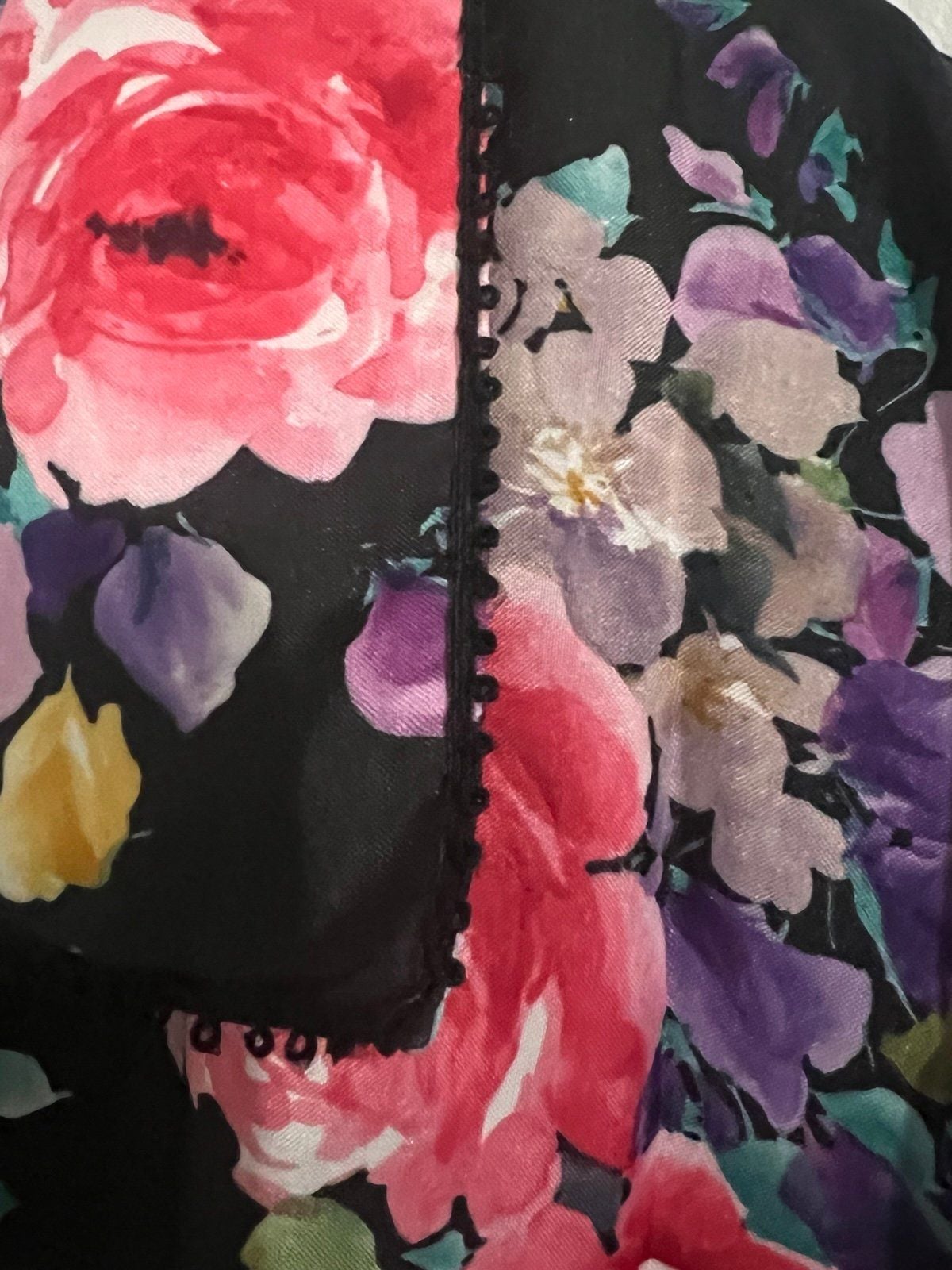 Sz 16 Vintage blouse Sheer 80s/90s Floral Print by  Leslie Fay Plus size 7