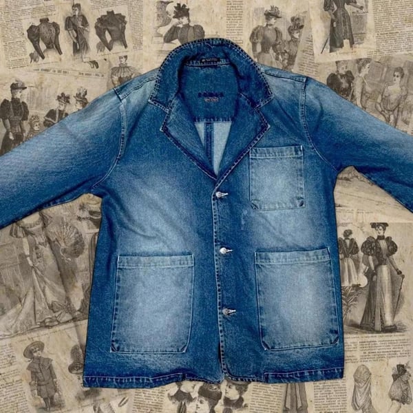 Koman Sports Vintage Denim Chore Jacket 2XL Deadstock