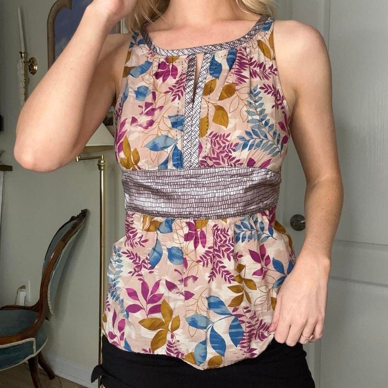 XXI Y2k Boho Floral Print Keyhole Tank Top 4
