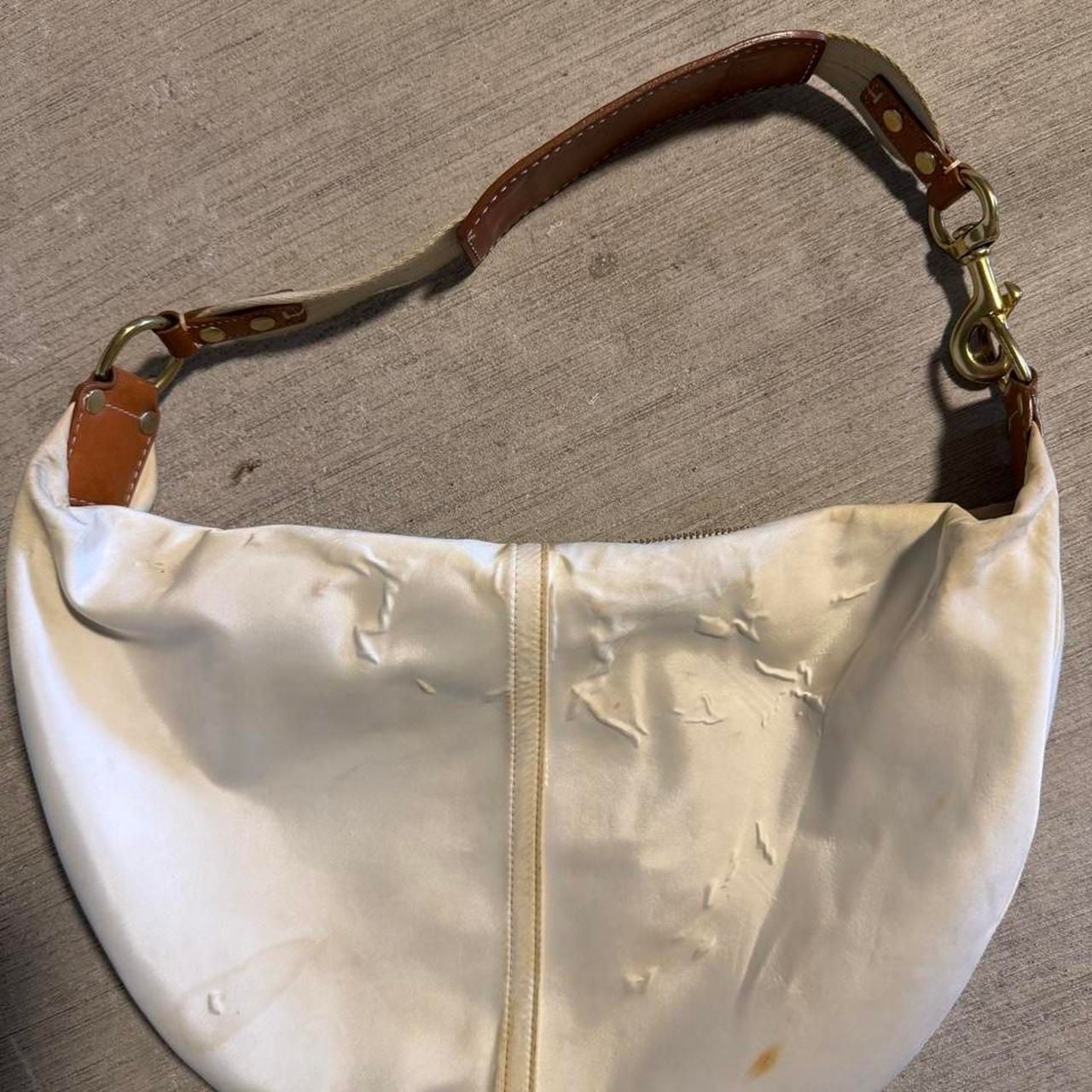 Coach Hamptons Ivory Satin Nylon Hobo Bag 6