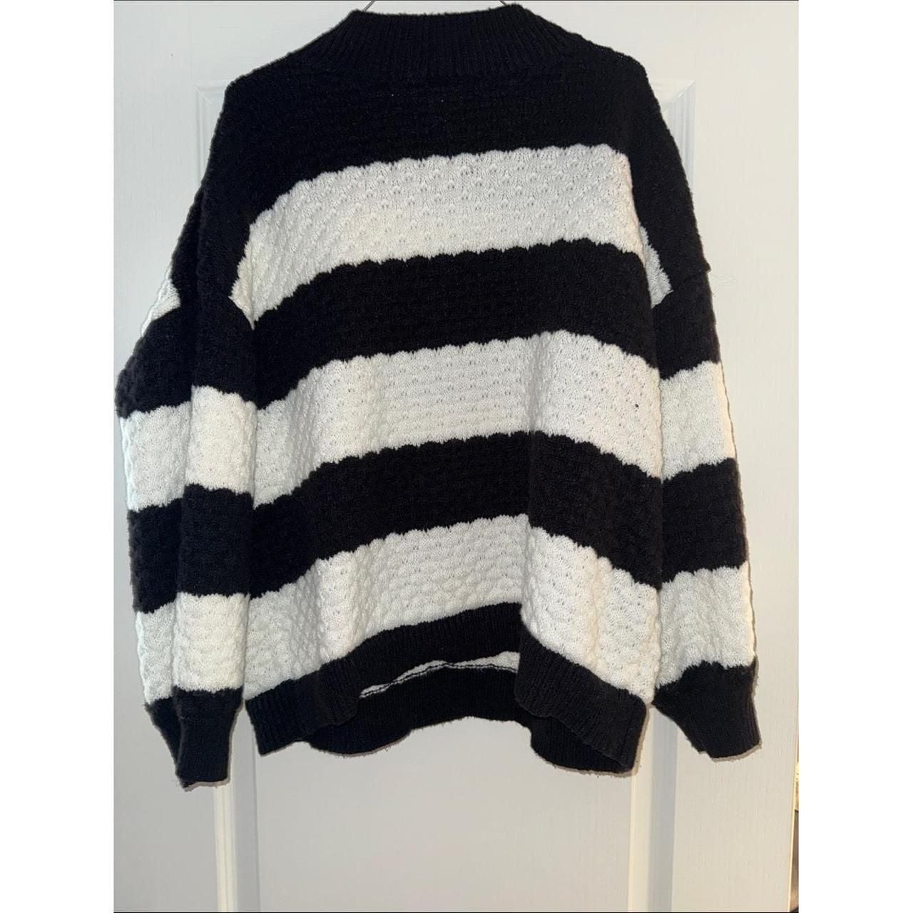 Nine West Striped Chunky Knit Crewneck Sweater 3