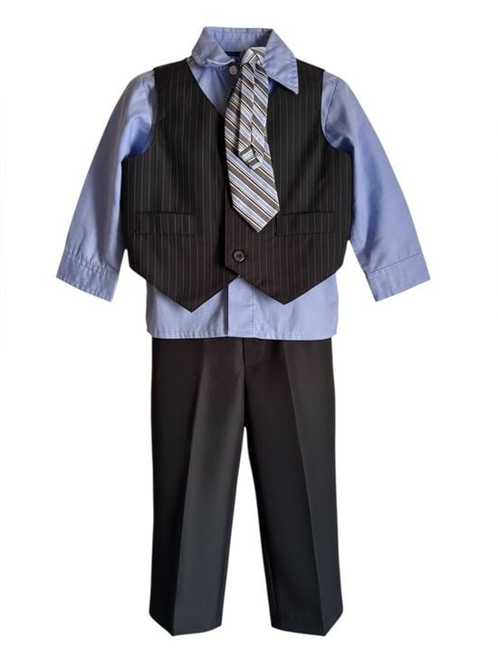 Great Guy Brand Boys' Black and Blue Suit Set 1
