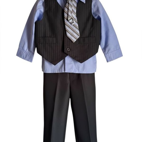Great Guy Brand Boys' Black and Blue Suit Set