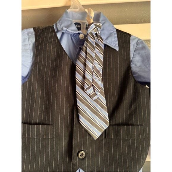 Great Guy Brand Boys' Black and Blue Suit Set 3