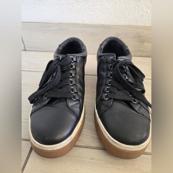 Caslan Andes Black Leather Sneakers | Women’s Size 7.5 M 3