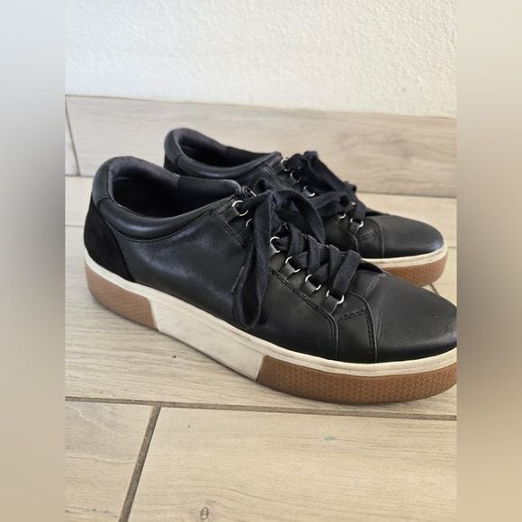 Caslan Andes Black Leather Sneakers | Women’s Size 7.5 M 4