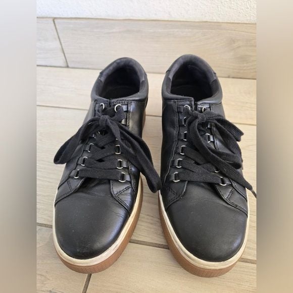Caslan Andes Black Leather Sneakers | Women’s Size 7.5 M 7