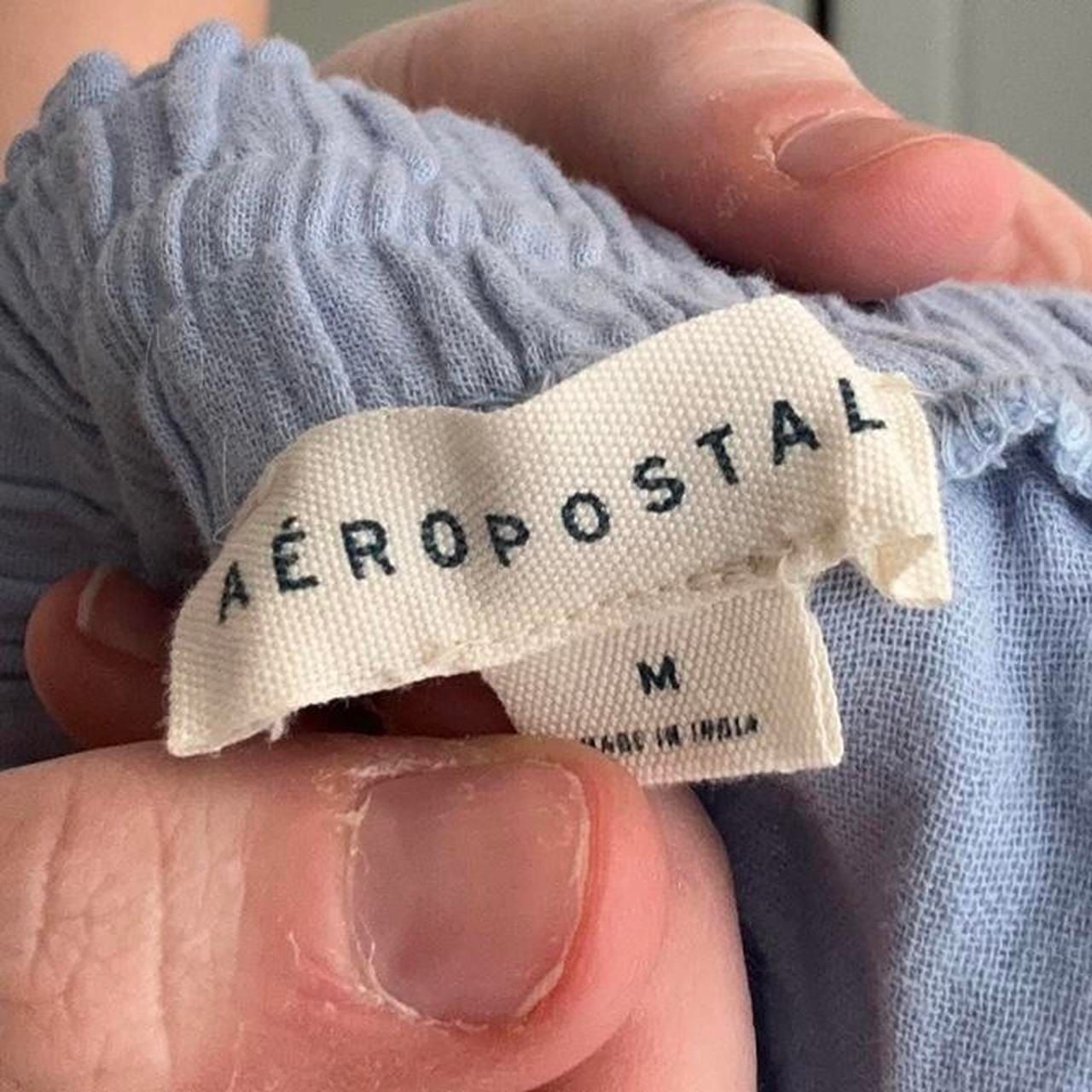 Aeropostale Light Blue Cotton Ruffle Drawstring Shorts 6
