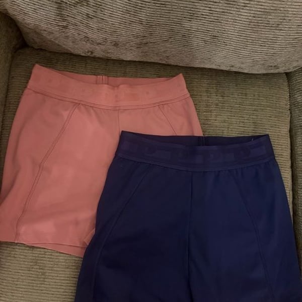 PINK Victoria's Secret Coral Pink & Navy Athletic Shorts Duo