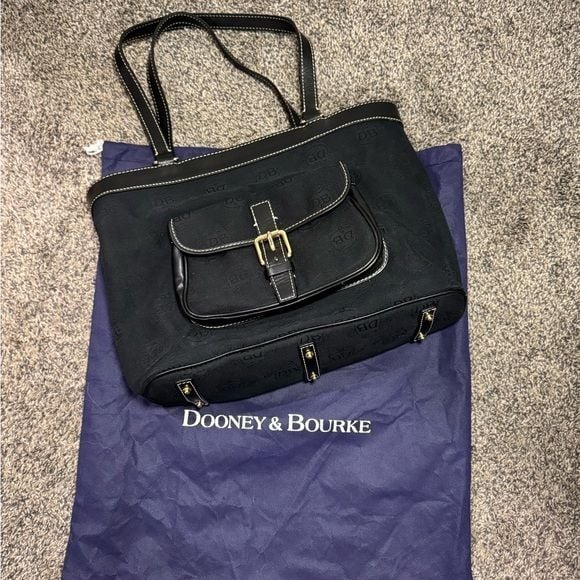 Dooney & Bourke Black Signature East/West Canvas Shoulder Bag 2