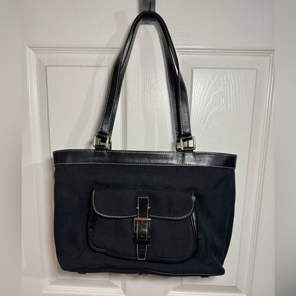 Dooney & Bourke Black Signature East/West Canvas Shoulder Bag 3