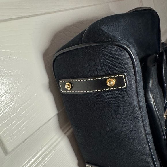 Dooney & Bourke Black Signature East/West Canvas Shoulder Bag 7