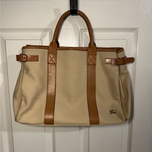 Burberry Authenticated Blue Label Canvas Tote Bag 2