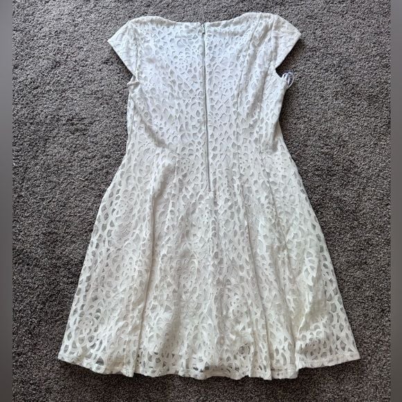 Karl Lagerfeld Paris Laser-Cut Lace Fit & Flare Dress 3