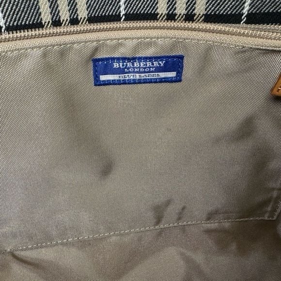 Burberry Authenticated Blue Label Canvas Tote Bag 8