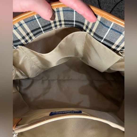 Burberry Authenticated Blue Label Canvas Tote Bag 12