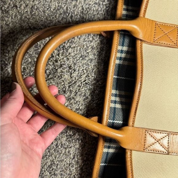 Burberry Authenticated Blue Label Canvas Tote Bag 14
