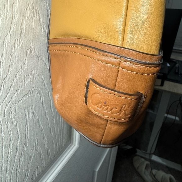 Coach Alexandria Chain Brown & Camel Leather Tote Bag 5