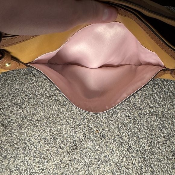 Coach Alexandria Chain Brown & Camel Leather Tote Bag 10