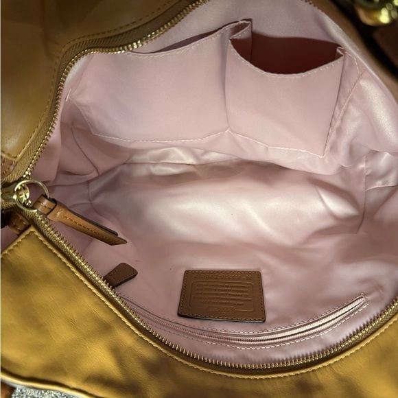 Coach Alexandria Chain Brown & Camel Leather Tote Bag 11