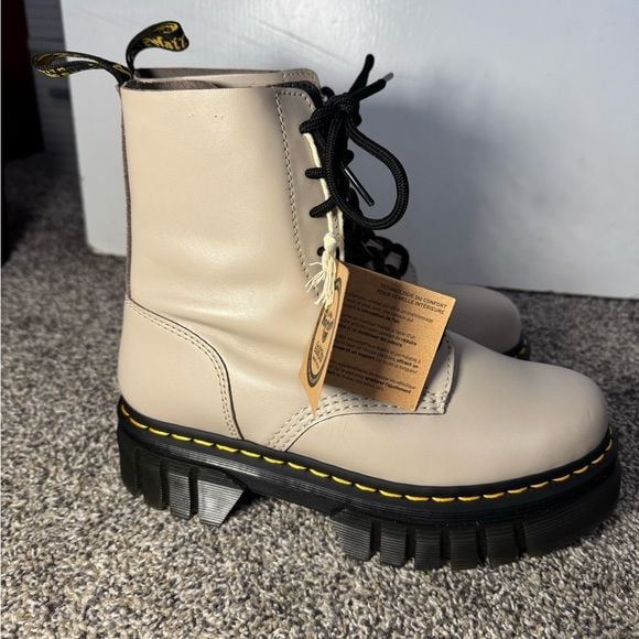 Dr. Martens Women's Audrick 8-Eye Nappa Lux Platform Ankle Boots 8
