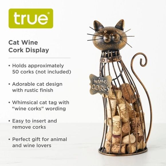 Bronze Metal Cat Wine Cork Holder 8