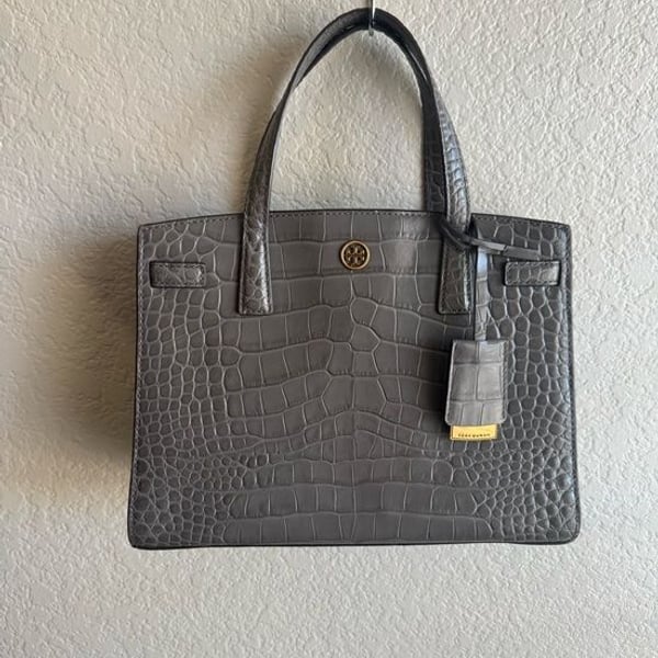 Tory Burch Walker Small Croc Embossed Satchel