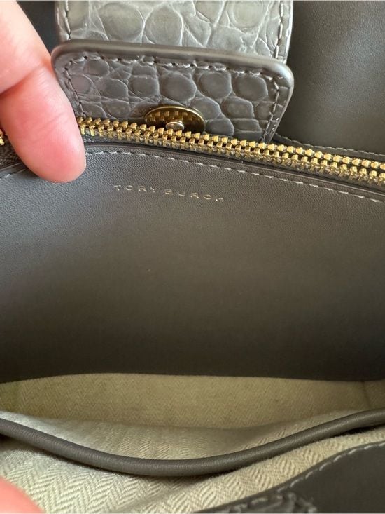 Tory Burch Walker Small Croc Embossed Satchel 10
