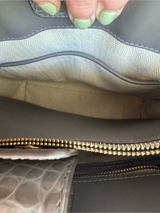 Tory Burch Walker Small Croc Embossed Satchel 15